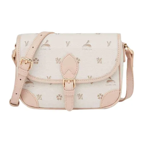 YEARCON PVC Saddle Bag Crossbody Bag Shoulder Bag Small Women's Light Pink Khaki Ecru YEARCON PVC Седло Сумка Сумка через плечо Сумка Маленькая Женская Светло-розовая и Хаки и Экрю