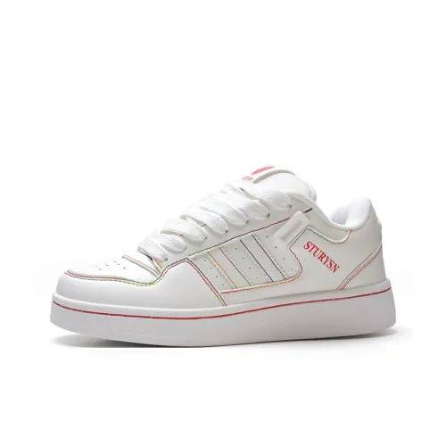 STUR YSN Износостойкий и Легкий Низкий Топ Скейтборд Кроссовки Унисекс Белый Радужный