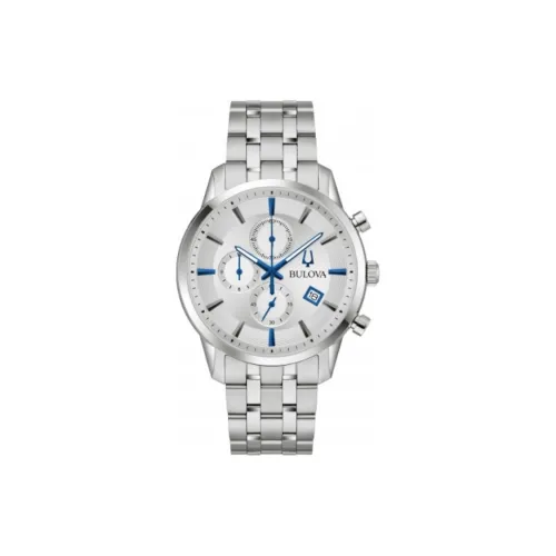BULOVA Classic Collection Мужские часы Кварцевый механизм Ремешок из нержавеющей стали 41 мм Серебристый циферблат