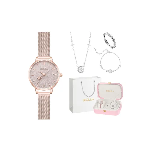 BIELLA Кварцевый Movement Женские часы 27 мм Розово-золотые