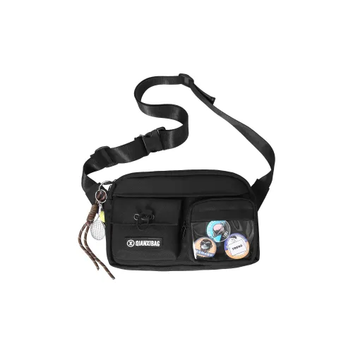 Single Warehouse Нейлоновая Сумка через плечо Средняя Унисекс Черный Белый Серый Хаки