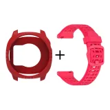 Красный защитный чехол + красный сетчатый спортивный силиконовый ремешок