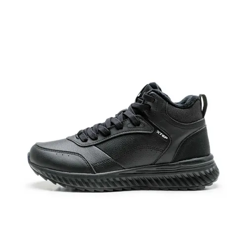 XTEP Термический Slip-Resistant Водонепроницаемый Высокий Топ Скейтборд Кроссовки Женские Черные