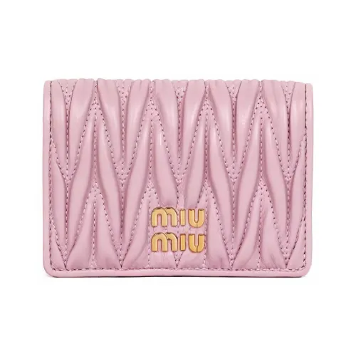 MIU MIU Matelassé Кожа Наппа Картхолдер Женский Розовый