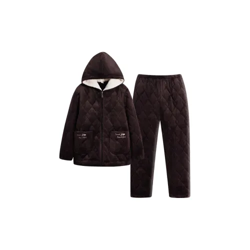 Sha Qian Пижамный комплект женский коричневый