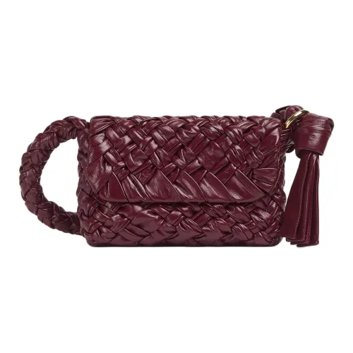 Bottega Veneta Kalimero Коровья кожа Сумка через плечо Маленькая женская сумка Barolo Burgundy