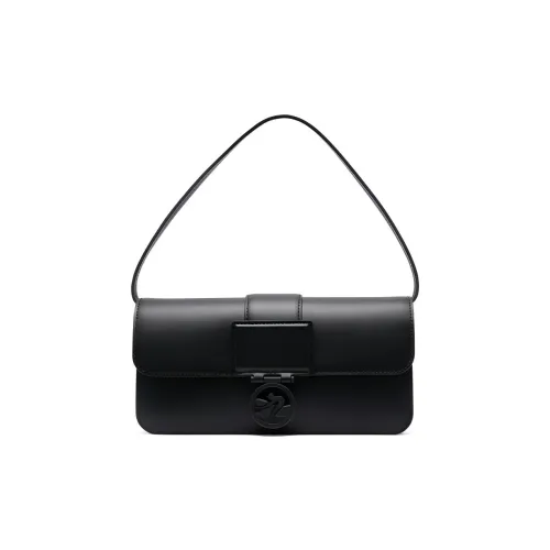 LONGCHAMP Коробка TROT Телячья кожа Сумка-багет Сумка через плечо Средний размер Женская Черная