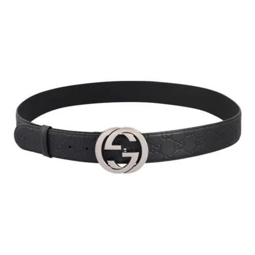 GUCCI Ремни из коровьей кожи Мужской Черный Ширина 4CM