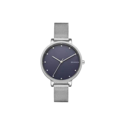 SKAGEN Hagen Collection Женские часы Кварцевый механизм Ремешок из нержавеющей стали 34 мм Синий циферблат