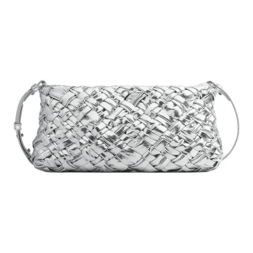 Bottega Veneta Овчина Одно плечо Через плечо Клатч Женское Серебро