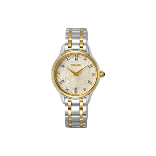 SEIKO Кварцевый механизм нержавеющая сталь ремешок 29,5 мм женские часы золотой циферблат