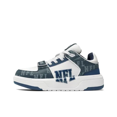 NFL College 1 Высота Увеличивающая Платформа Брат Обувь Низкий Верх Скейтбординг Кроссовки Унисекс Синий Текст Белый Синий