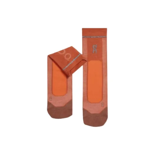 On UltraMerino Колено Высокие Носки Унисекс 1 Пачка Ржаво-Красный Оранжево-Красный