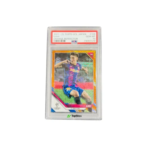 Topps Gavi Новые звезды RC Сезон 25 Апельсин Фольга Версия для Японии Барса Барселона Команда PSA 10 Полная Звезда Карта