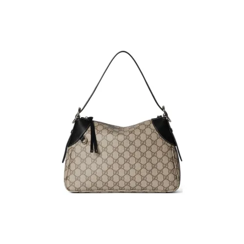 GUCCI Покрытие Ткань Сумка через плечо Маленькая Женская Черная и Темно-Коричневая