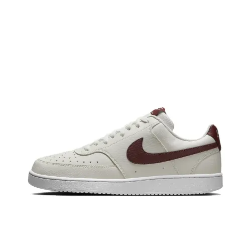Nike Court Vision Slip-Resistant Abrasion-Resistant Low Top Skateboard Shoes Men's Beige Red Найк Court Vision Slip-Resistant Abrasion-Resistant Низкие Кроссовки для Скейтбординга Мужские Бежево-Красные
