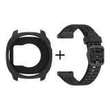 Black-Protective Case + Black Mesh Sports Silicone Strap  
Черный-Защитный чехол + Черный сетчатый спортивный силиконовый ремешок