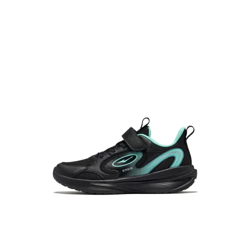ERKE KIDS Беговые кроссовки Low Top Глубокий черный/Нефритово-зеленый Унисекс