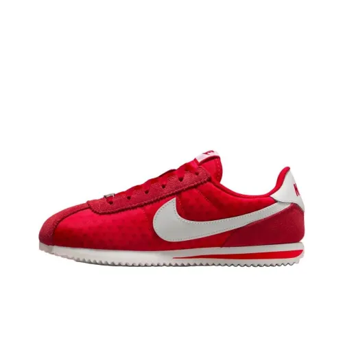 Nike Cortez Устойчивые к истиранию Низкие Детские Беговые Кроссовки Красный Белый