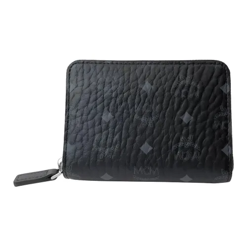 MCM Essential Visetos Origina Кожа Кошелек Унисекс Черный Монограмма