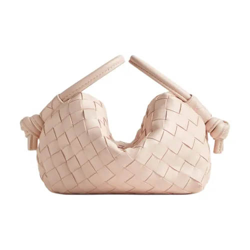 Bottega Veneta LOOPIntrecciato Коровья кожа Сумка через плечо Сумка Маленькая Женская Тисненая Розовая
