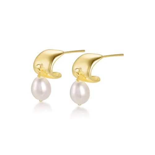 BAYAOQI817 Пресноводный жемчуг сплав серьги женские