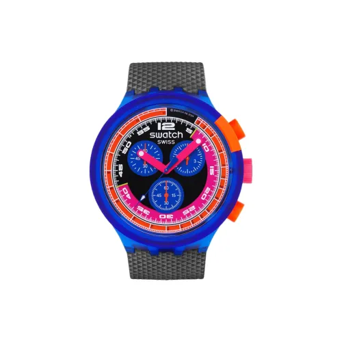 SWATCH NEON Collection Кварцевый механизм Унисекс Часы 47 мм Черный циферблат Bio Based Материал Корпус часов
