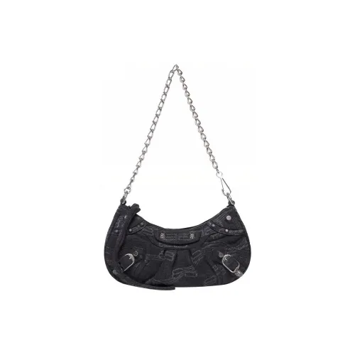 Balenciaga Le Cagole Denim Portable Crossbody Bag Shoulder Bag Women's Black Баленсиага Le Cagole Деним Портативная Сумка через плечо Сумка на плечо Женская Черная