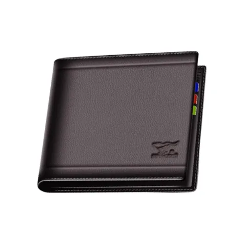 SEPTWOLVES Кошелек из коровьей кожи Мужской Кофейный Черный