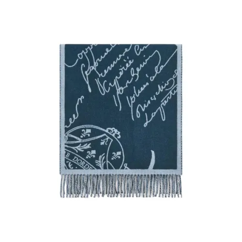 BERLUTI Кашемир Вязаные шарфы из мериносовой шерсти Мужской Синий