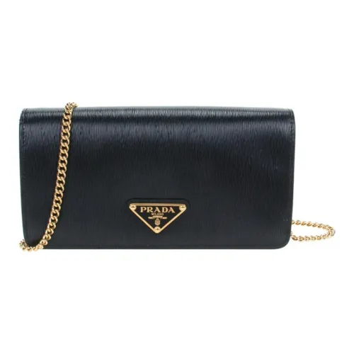 PRADA Сумка через плечо из телячьей кожи женская черная
