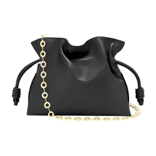 LOEWE Flamenco Nappa Коровья кожа Одно плечо Через плечо Клатч Мини Женский Черный