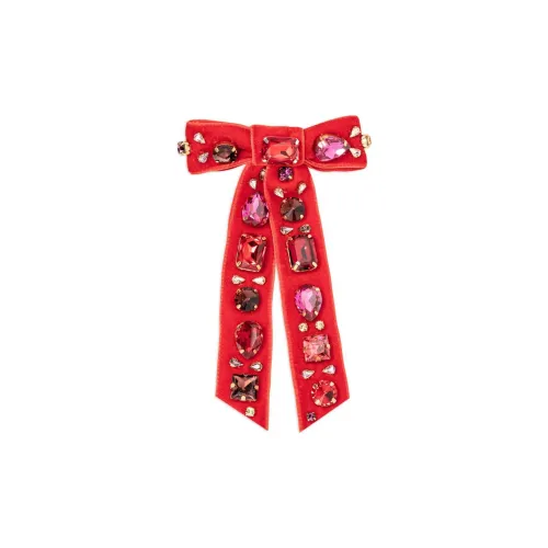 Jennifer Behr Велюр Заколки для волос Женские Красный