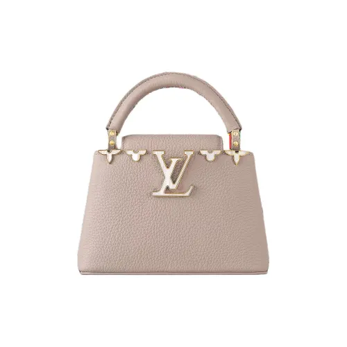 LOUIS VUITTON Capucines Коровья кожа Kapusin Через плечо Тоут Сумка Over Одно плечо Мини Женская Серая клетка