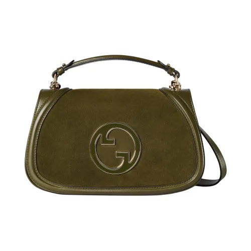 GUCCI Blondie SABLE Кожа С кожаными вставками Комбинированный Сумка через плечо Сумка Средний Женские Темно-зеленый