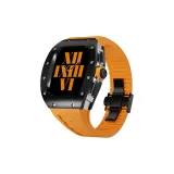 Серебряный корпус, черный ободок, апельсиновая лента с фторидом