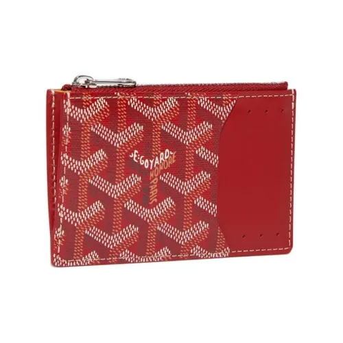 GOYARD Холст Телячья кожа Держатель для карт Женские Красный