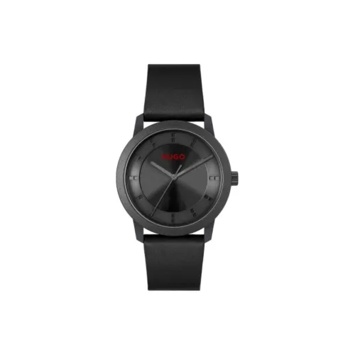 Hugo Boss Мужские часы Кварцевый механизм Кожаный ремешок 42 мм Черный циферблат