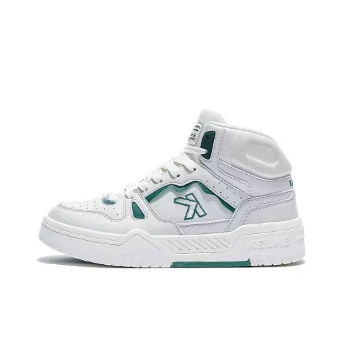 KELME Покрытие Slip-Resistant и Abrasion-Resistant MID Топ Скейтборд Кроссовки Женские Белые Зеленые