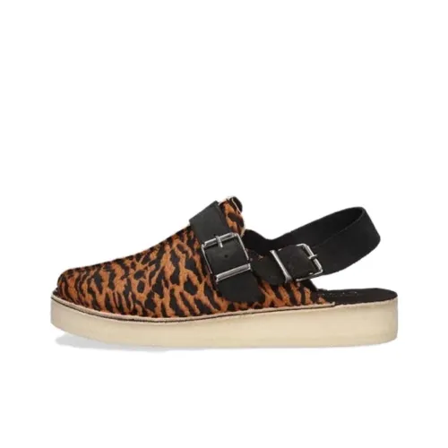 Clarks Originals Резиновая подошва устойчивая к истиранию домашние тапочки женские коричнево-черные