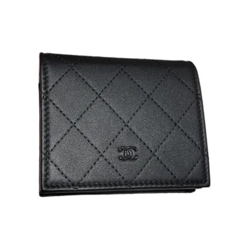 CHANEL Телячья кожа Кошелек Женские Черный