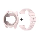 [Розовый] Защитный силиконовый чехол + официальный силиконовый ремешок