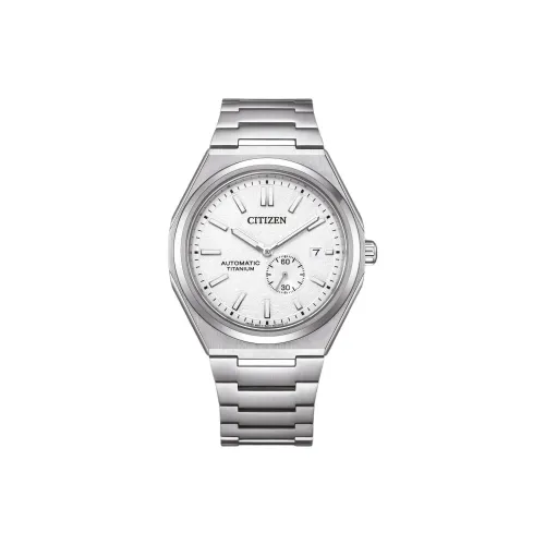 CITIZEN Механический механизм Супер титан Ремешок Часы 40,5 мм Мужские часы Белый циферблат