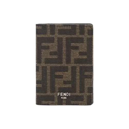 FENDI Жаккардовая ткань Держатель для карт Мужской Коричневый