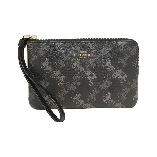 COACH Corner Zip PVC клатч стандартный женский черный