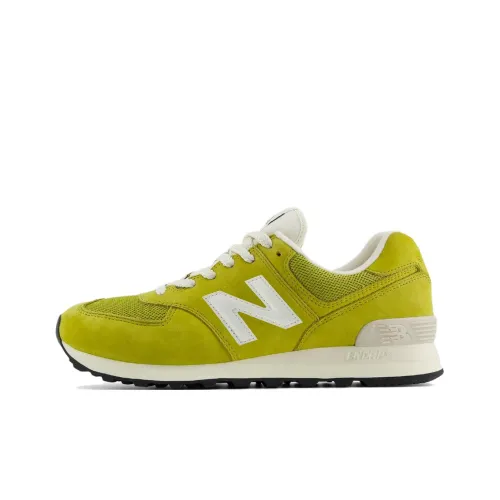 New Balance NB 574 Low Топ Повседневные Беговые Кроссовки Унисекс Желтый Зеленый