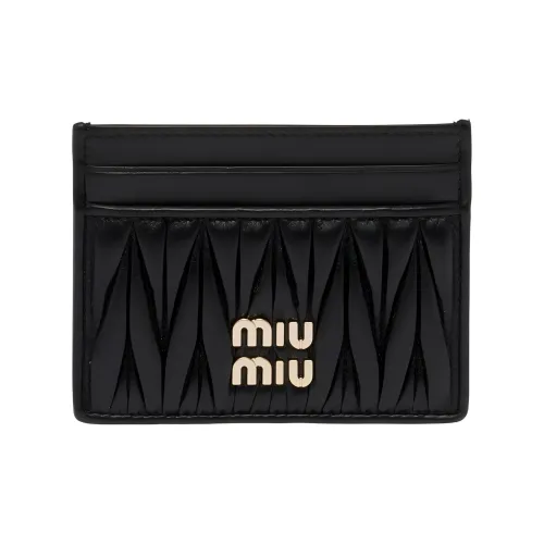 MIU MIU Matelassé Sheepskin Картхолдер Женский Черный