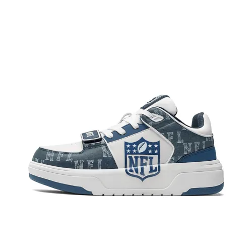 NFL College 1 Высота Увеличивающая Платформа Брат Обувь Низкий Верх Скейтбординг Кроссовки Унисекс Blue Shield Белый Синий