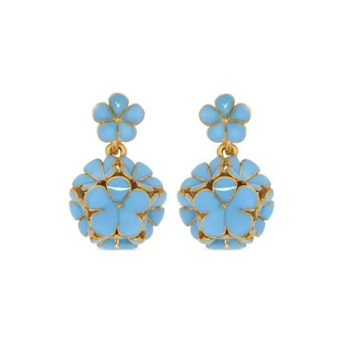 Серьги Oscar De La Renta из латуни с эмалевым покрытием женские синие