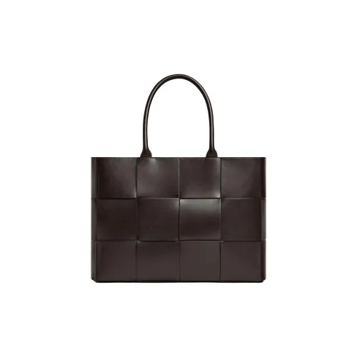 Bottega Veneta Телячья кожа Сумка-тоут среднего размера Мужская Темно-коричневая